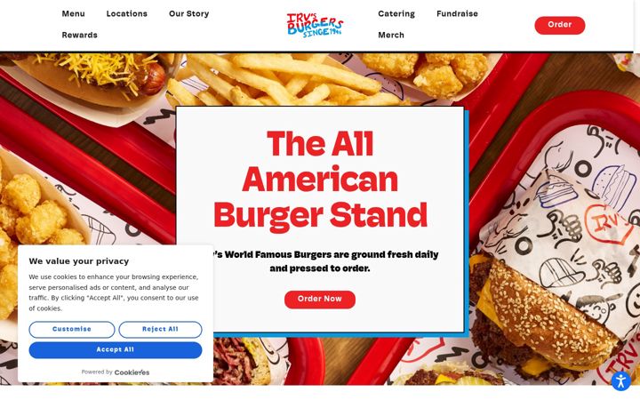 Screenshot of irvsburgers.com