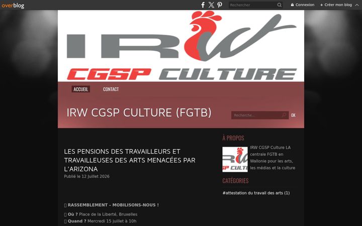 Screenshot of irwcgspculture.be