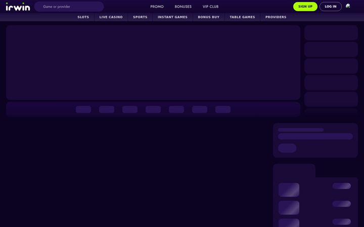 Screenshot of irwin.casino