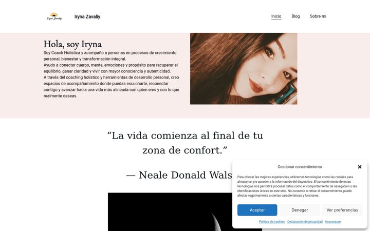 Screenshot of irynazavaliy.com