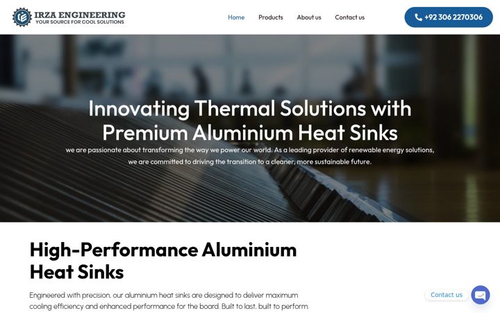 Screenshot of irzaengineering.com