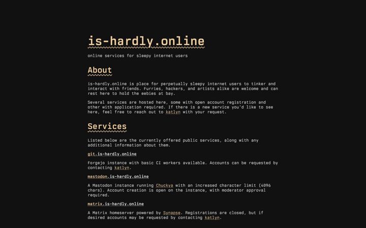 Screenshot von is-hardly.online