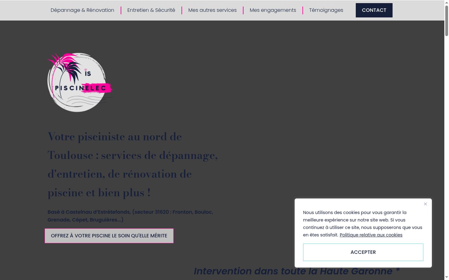 Captura de ecrã do banner de consentimento apresentado antes de qualquer interação
