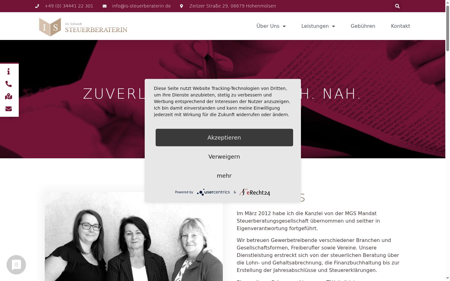 Screenshot del banner di consenso mostrato prima di qualsiasi interazione