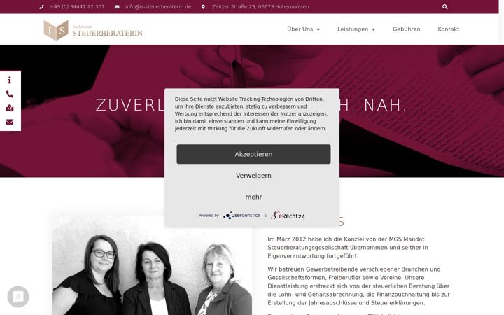 Screenshot of is-steuerberaterin.de