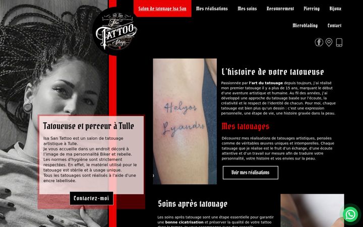 Screenshot of isa-san-tattoo.fr