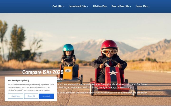 Screenshot of isa.co.uk