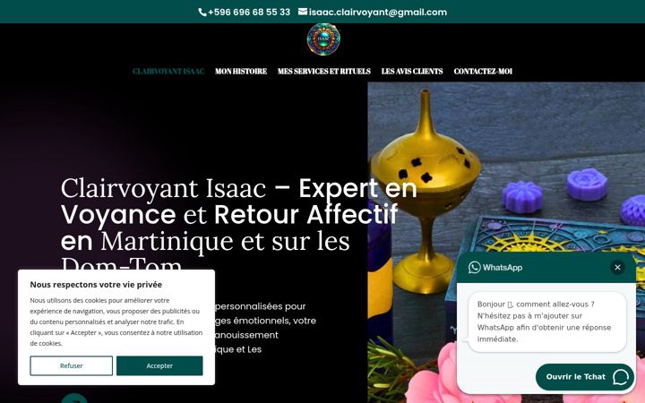 Screenshot of isaac-clairvoyant.com