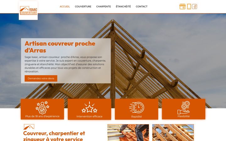 Screenshot of isaaccouverture.fr