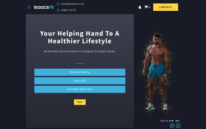 Screenshot of isaacsfit.com