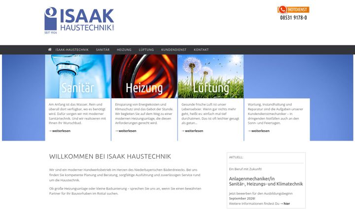 Screenshot of isaak-haustechnik.de