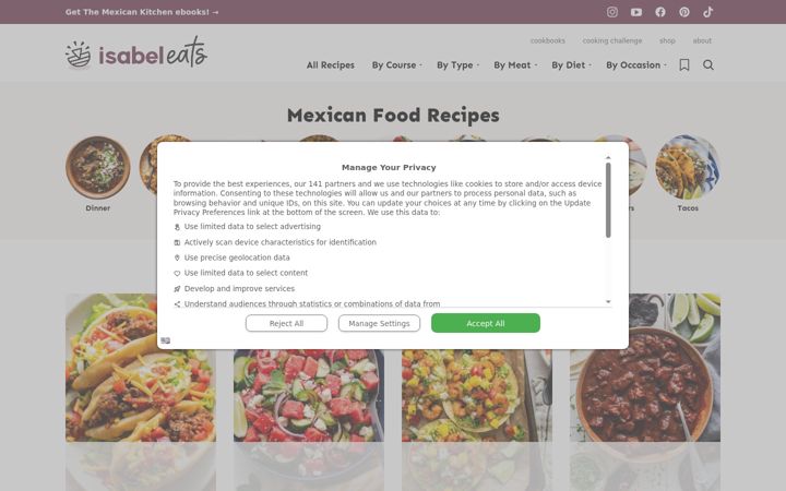 Screenshot of isabeleats.com
