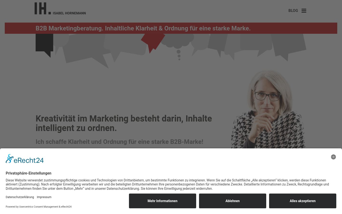 Screenshot del banner di consenso mostrato prima di qualsiasi interazione