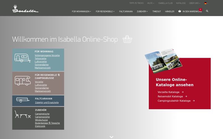Screenshot of isabella-vorzelte.de