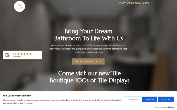 Screenshot of isabellabathrooms.co.uk