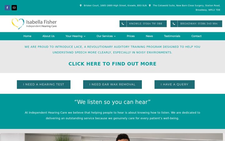 Screenshot of isabellahearing.co.uk