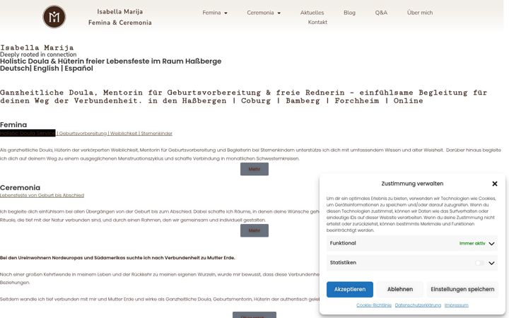 Screenshot of isabellamarija.de