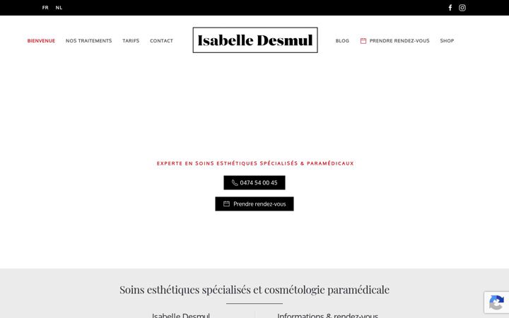 Screenshot of isabelle-desmul.be