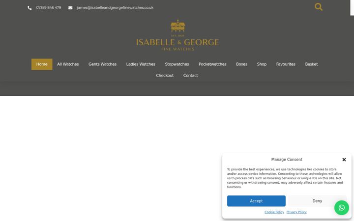 Screenshot of isabelleandgeorgefinewatches.co.uk