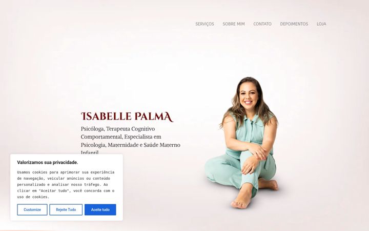 Screenshot of isabellepalma.com.br