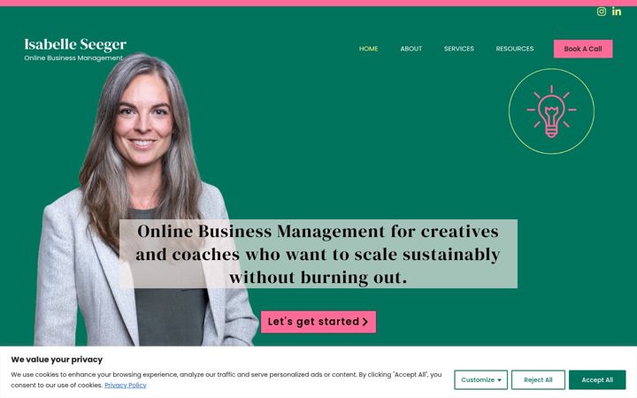 Screenshot of isabelleseeger.com
