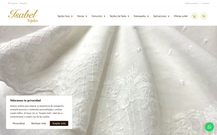 Screenshot of isabeltejidos.com