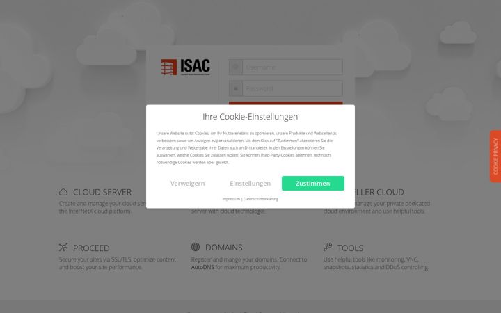 Screenshot of isac.de