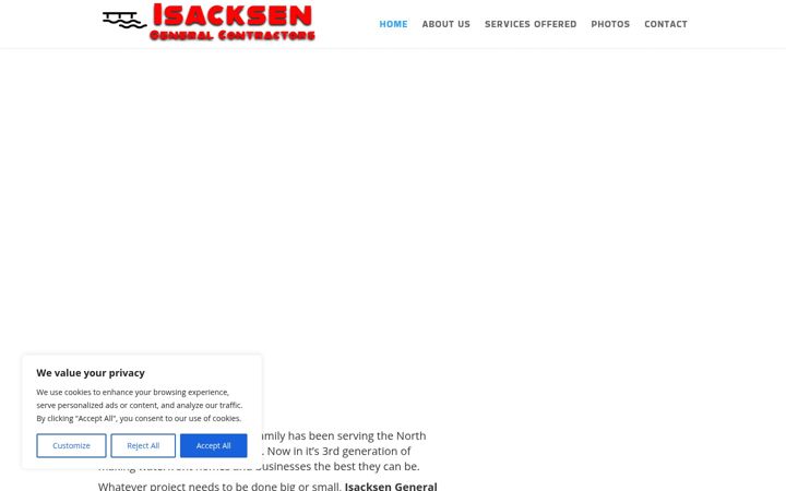 Screenshot of isacksen.com