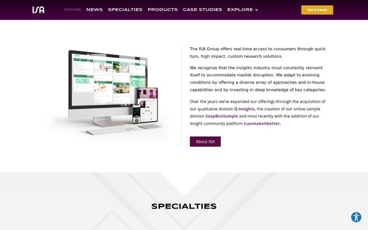 Screenshot of isacorp.com