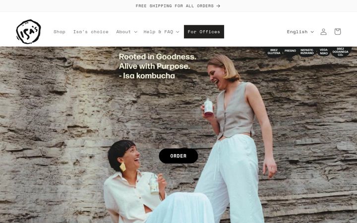 Screenshot of isakombucha.com