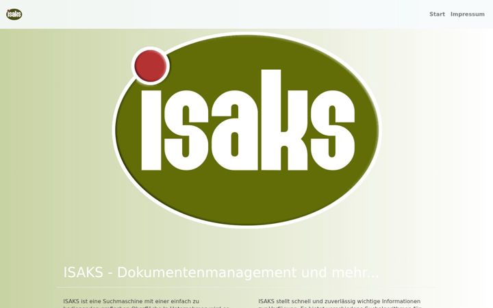 Screenshot of isaks.com