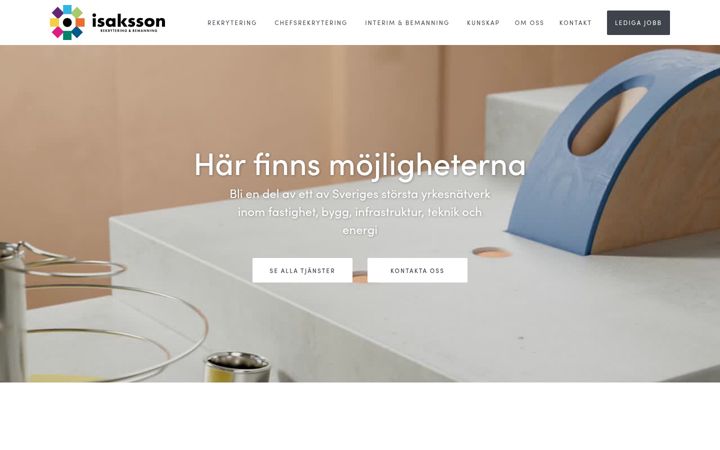 Screenshot of isakssonrekrytering.se