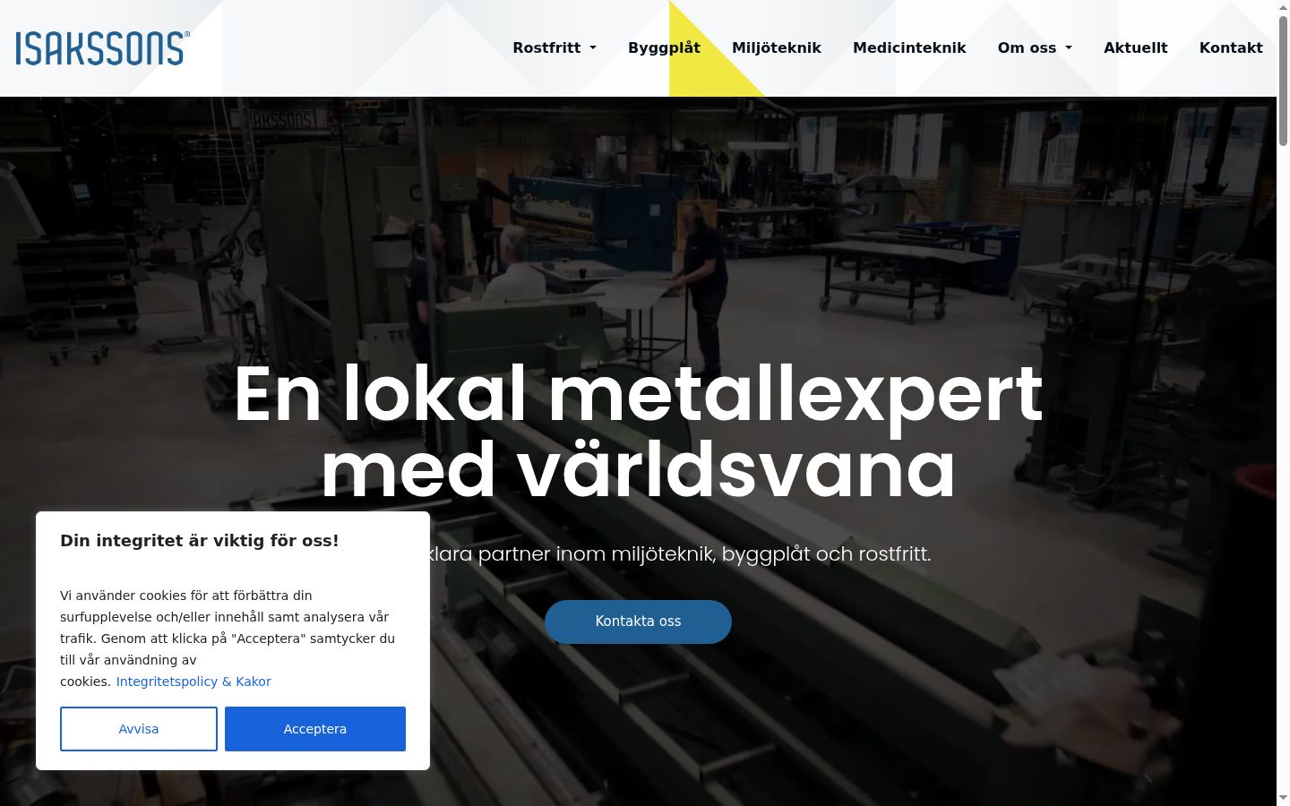 Skærmbillede af samtykkebanneret, som det blev vist før nogen interaktion
