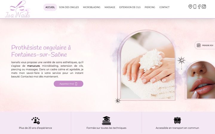 Screenshot of isanails.fr