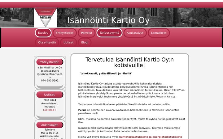 Screenshot of isannointikartio.com