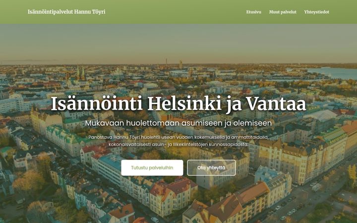 Ekraanipilt saidist isannoitsijahelsinki.fi