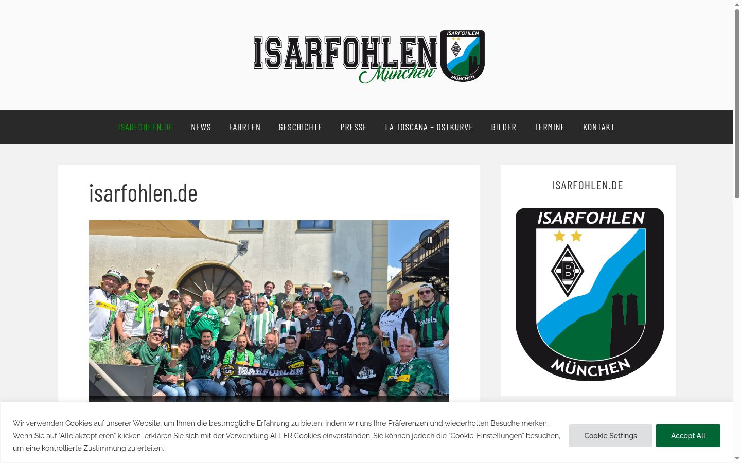 Screenshot del banner di consenso mostrato prima di qualsiasi interazione