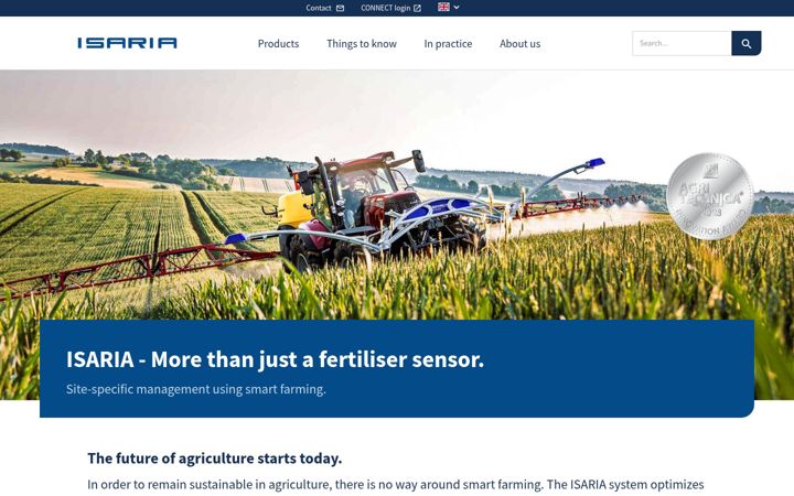 Screenshot of isaria-digitalfarming.com
