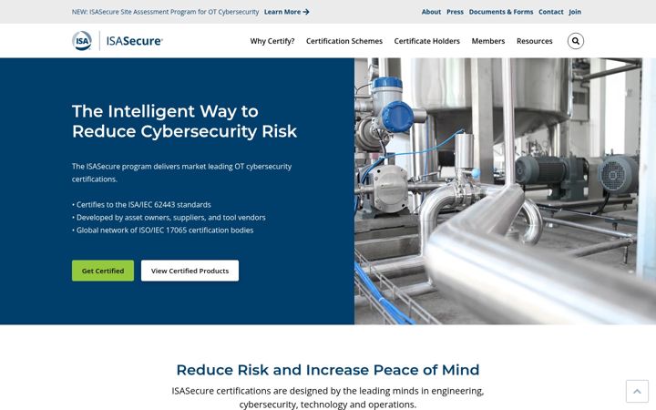 Screenshot of isasecure.org
