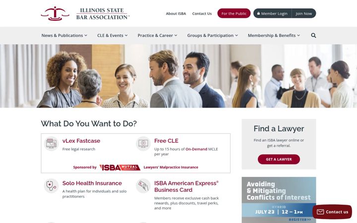 Screenshot of isba.org