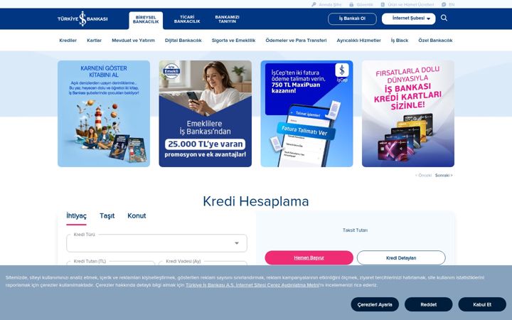 Screenshot von isbank.com.tr