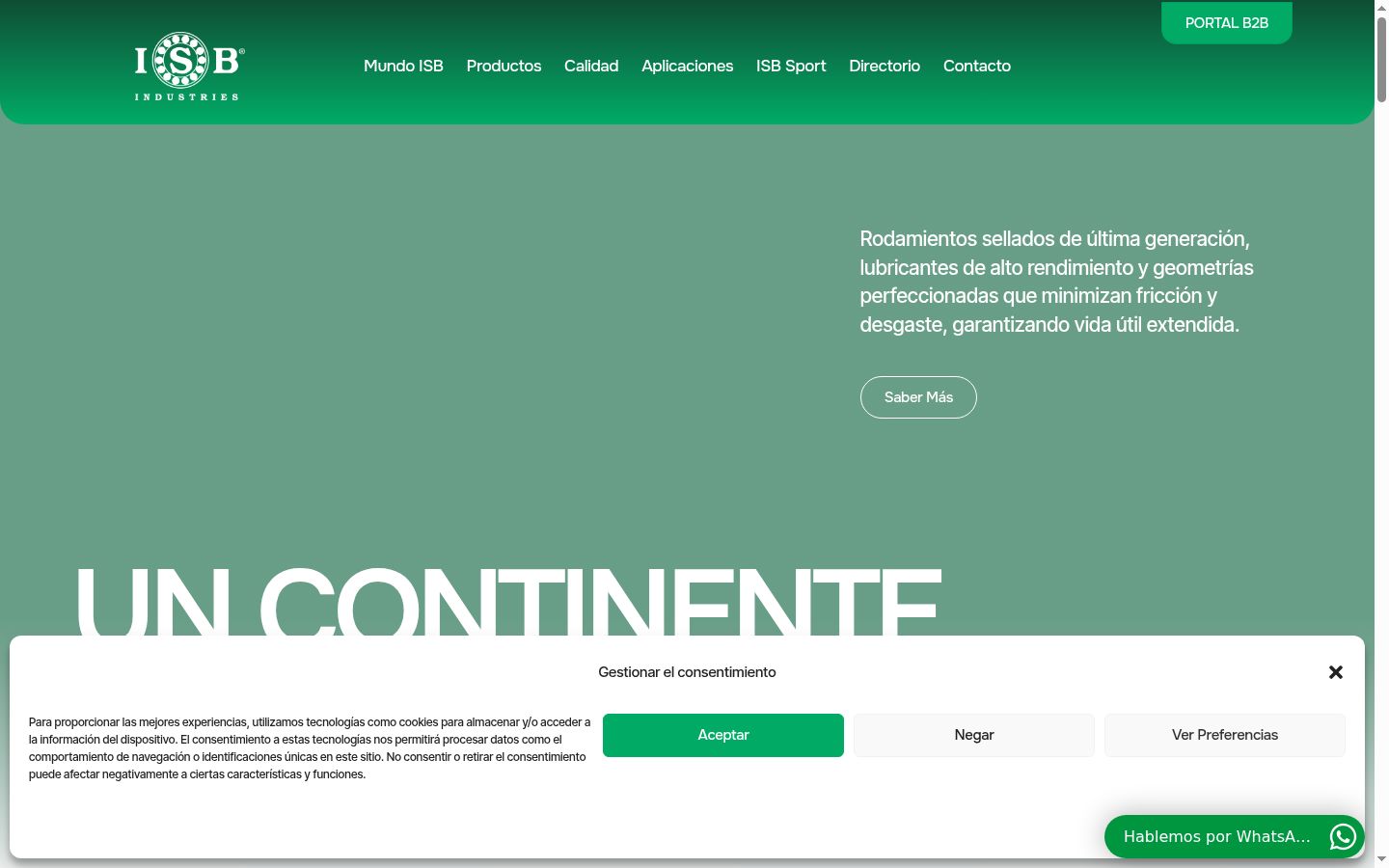 Captura de ecrã do banner de consentimento apresentado antes de qualquer interação