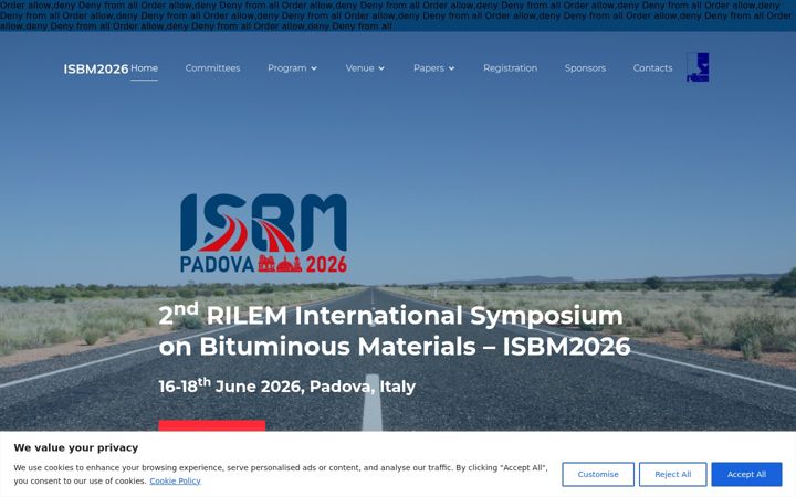 Screenshot of isbm2026.org