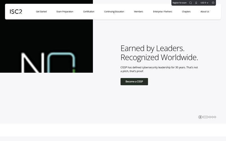 Screenshot ta' isc2.org