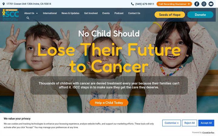 Screenshot of iscc-charity.org