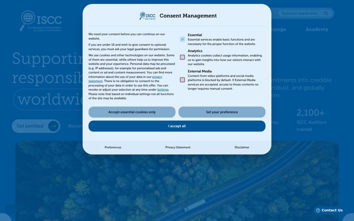Screenshot of iscc-system.org