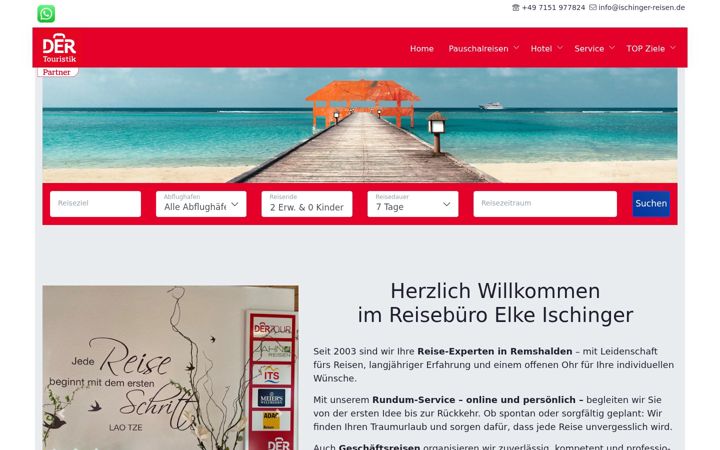 Screenshot of ischinger-reisen.de