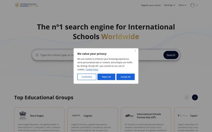 Screenshot of ischooladvisor.com