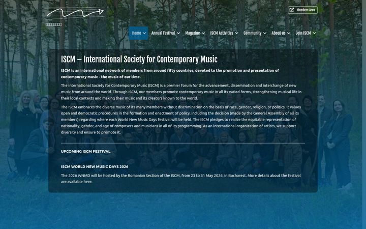 Screenshot of iscm.org