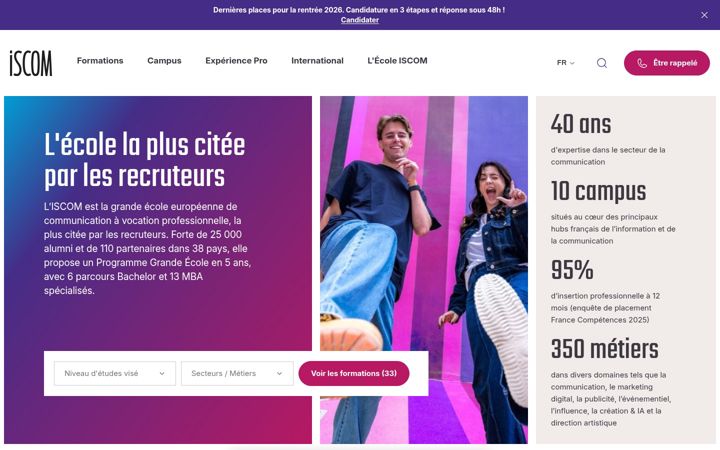 Screenshot of iscom.fr